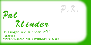 pal klinder business card